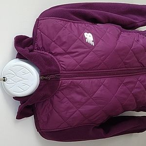 nwot new Balance puffer hooded fleece jacket in really vibrant deep raspberry